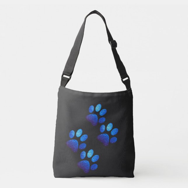 Bolsa Ajustável Amigos cão brilha azul brilhante (Frente)