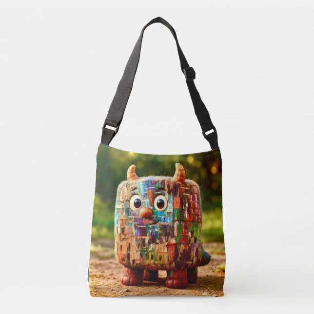 Bolsa Ajustável Amigos Estranhos – Poster do Monstro Cubo Remendad (Frente)