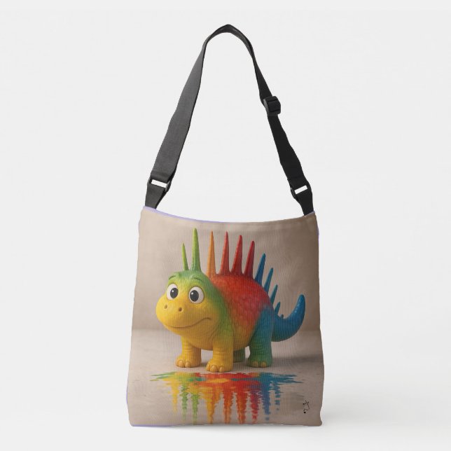 Bolsa Ajustável Amigos ímpares - Poster do Rainbow Dino (Frente)