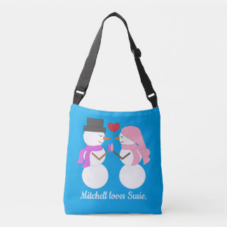 Bolsa Ajustável Amor & Bonecos de Neve - Azul-verde: Natal