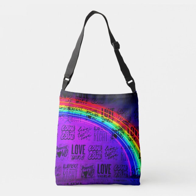 Bolsa Ajustável Amor ganha Orgulho gay LBGQT Rainbow (Verso)