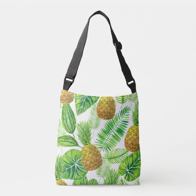 Bolsa Ajustável Ananás e folhas tropicais (Frente)