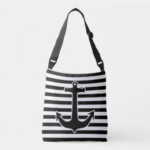Bolsa Ajustável Âncora preta com contorno branco + suas ideias