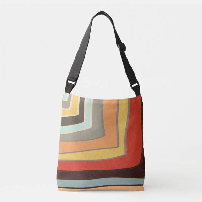 Bolsa Ajustável Ângulos de Bloco de Cor Aleatória Retro (Frente)