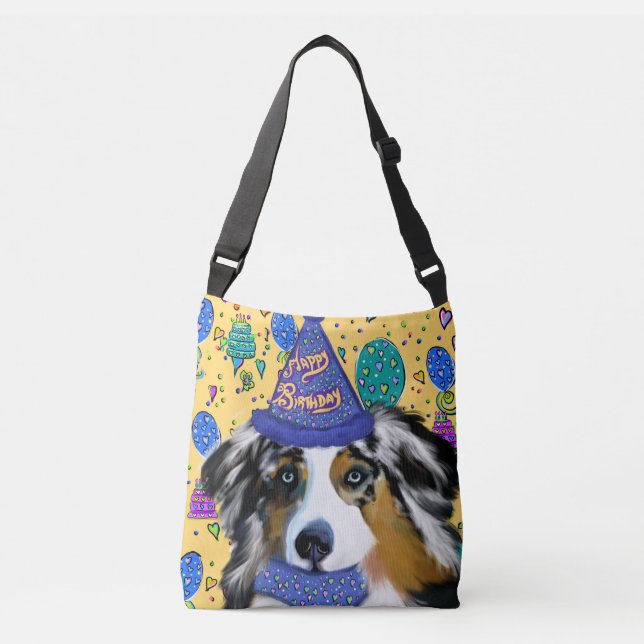 BOLSA AJUSTÁVEL ANIVERSÁRIO AUSTRALIAN SHEPHERD (Frente)