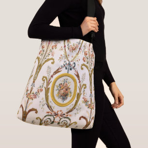 Bolsa Ajustável Antiguamente francês Rococo Floral Dourado Cream E