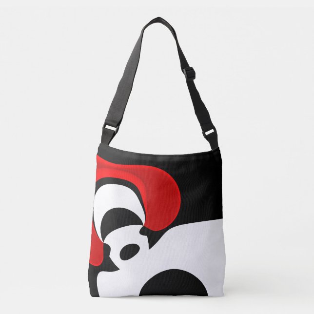Bolsa Ajustável Ao Sr. Redd: Abstrato Preto, Branco e Vermelho (Frente)