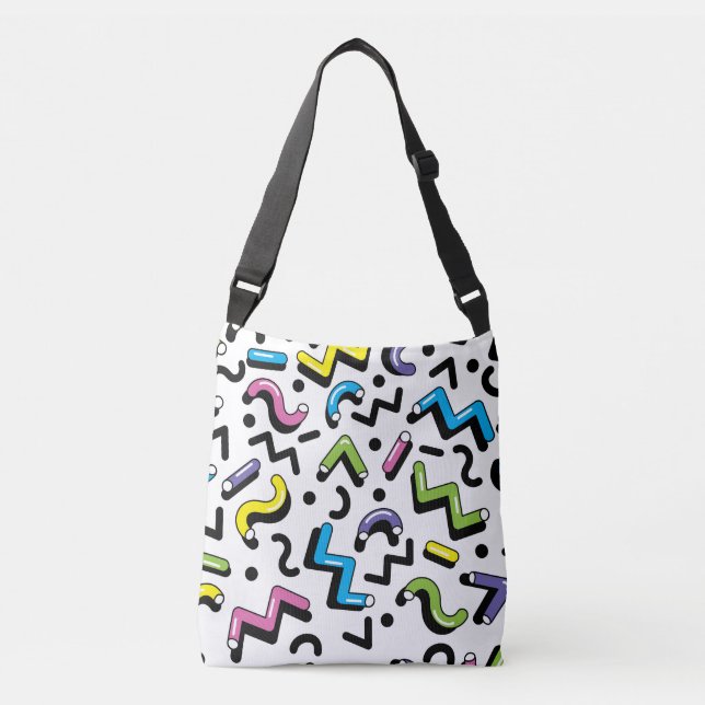 Bolsa Ajustável Apresentação Geométrica: Padrão de Formas de Dodle (Frente)