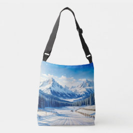 Bolsa Ajustável aquarela esportes de inverno neve coberta