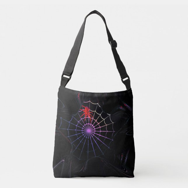 Bolsa Ajustável Aranha Vermelha Em Uma Web Brilhante (Frente)