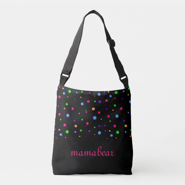 Bolsa Ajustável Arco-íris de Dots Crossbody (Frente)