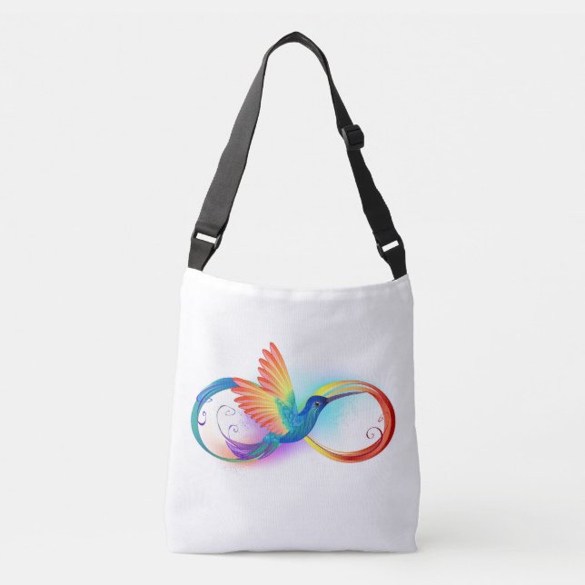 Bolsa Ajustável Arco-íris Hummingbird com símbolo Infinito (Frente)