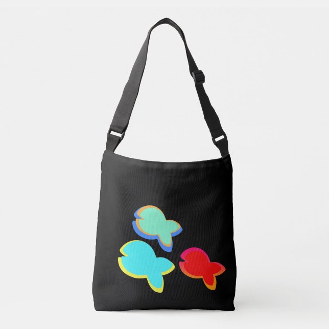 Bolsa Ajustável Arco-Íris Peixe Negro (Frente)
