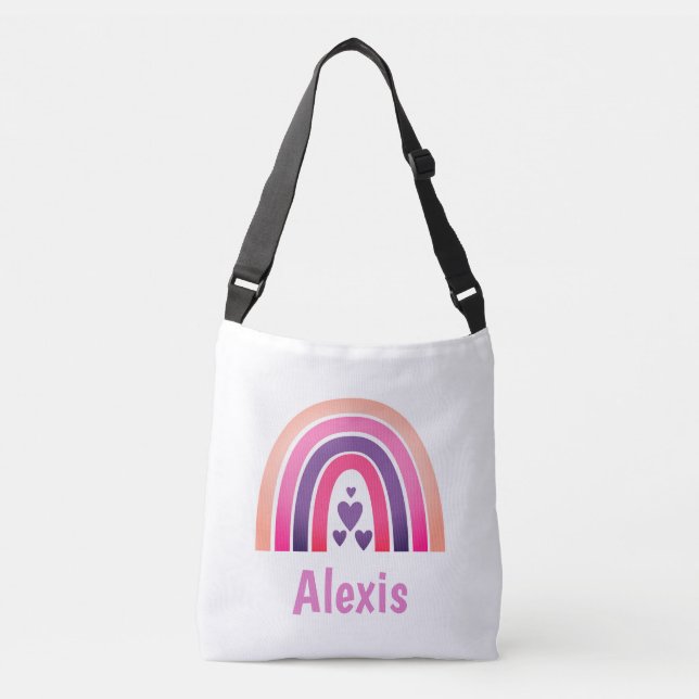Bolsa Ajustável Arco-Íris Rosa bonito Personalizado (Frente)