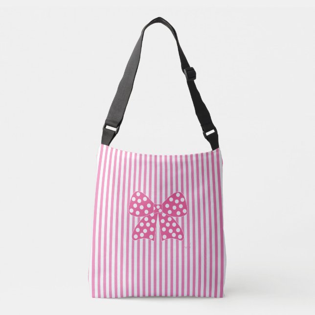 Bolsa Ajustável Arco rosa, pontos, tiras rosa (Frente)