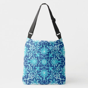 Bolsa Ajustável Art Nouveau Azulejo Chinês - Turquesa e Azul