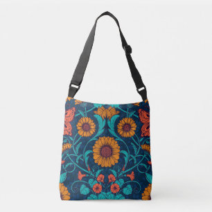Bolsa Ajustável Art Nouveau daisie em azul e amarelo