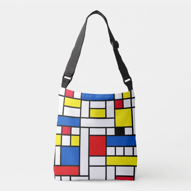 Bolsa Ajustável Arte abstrata estilo Piet Mondrian (Frente)