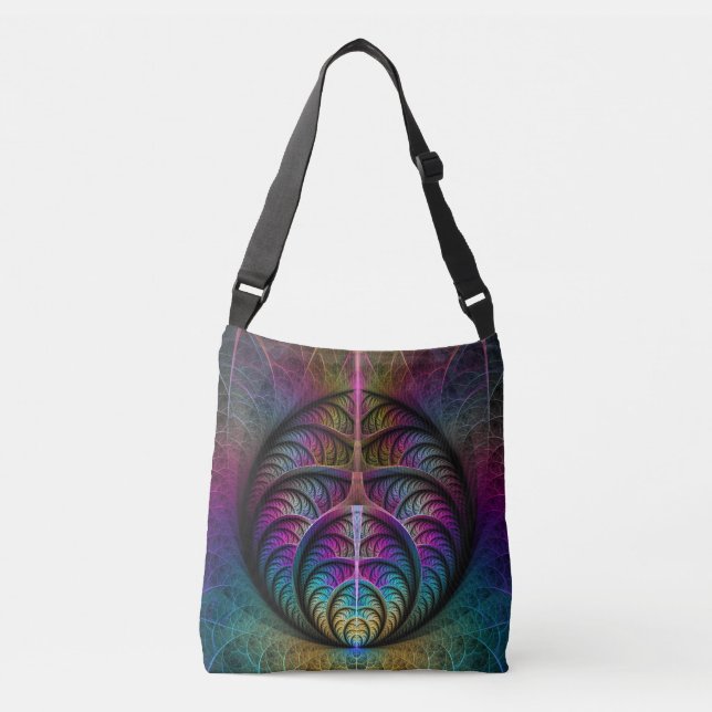 Bolsa Ajustável Arte abstrata fractal colorida alucinante (Frente)