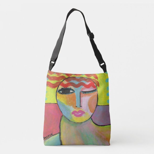 Bolsa Ajustável Arte abstrata funky para carregar (Verso)