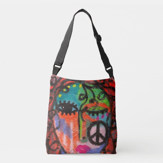 Bolsa Ajustável Arte abstrata original da paz (Frente)