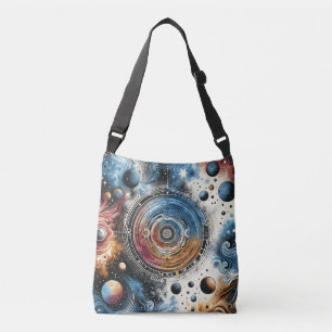 Bolsa Ajustável Arte Cósmica Futurística Batik - Design de Espaço