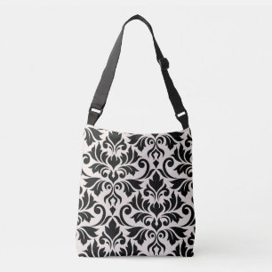 Bolsa Ajustável Arte Damasco I Preto em Creme