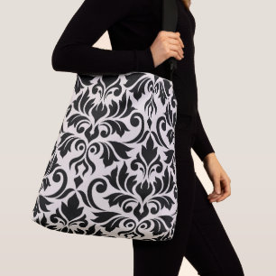Bolsa Ajustável Arte Damasco I Preto em Creme