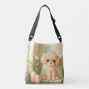 Bolsa Ajustável Arte de Cachorro de Poodle Fofo Adorável  