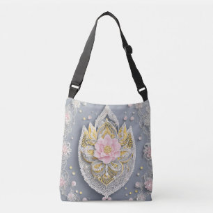Bolsa Ajustável Arte de IA Grey Glass Lace
