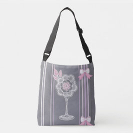 Bolsa Ajustável Arte de IA rosa e cinza