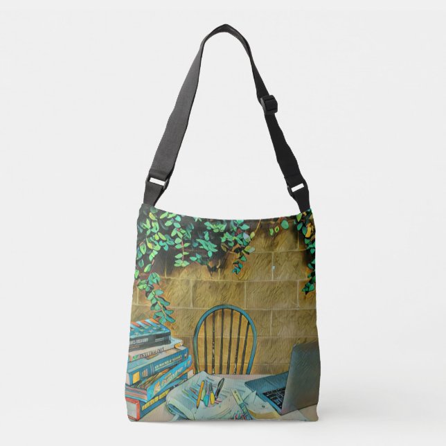 Bolsa Ajustável Arte de leitura vintage (Frente)