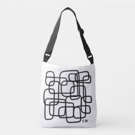 Bolsa Ajustável Arte de Linha Abstrata com Nome Personalizado