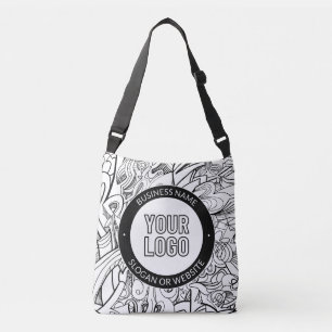 Bolsa Ajustável Arte de Linha Moderna & Seu Logotipo com Texto Edi
