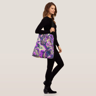 Bolsa Ajustável Arte de Mármore Fractal Trippy Boho Hippie Vibrant