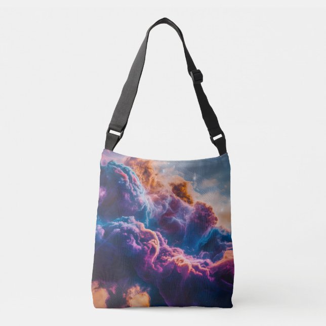 Bolsa Ajustável Arte de Nebulosa Espacial Abstrata - Colorida e Có (Frente)