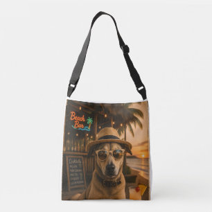 Bolsa Ajustável Arte de Parede de Cachorro na Praia Engraçado para