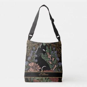 Bolsa Ajustável Arte Desenhada Personalizada Nouveau Negra Gato Co