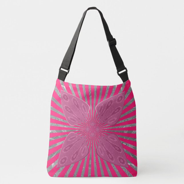 Bolsa Ajustável Arte design de Espadas Rosa Bonito (Frente)