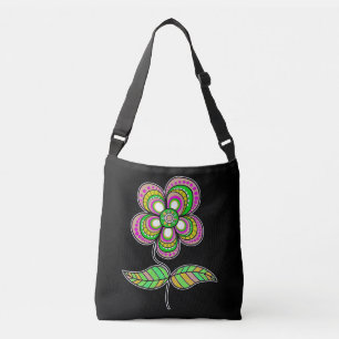 Bolsa Ajustável Arte Floral Psicodélica Fofa Vintage