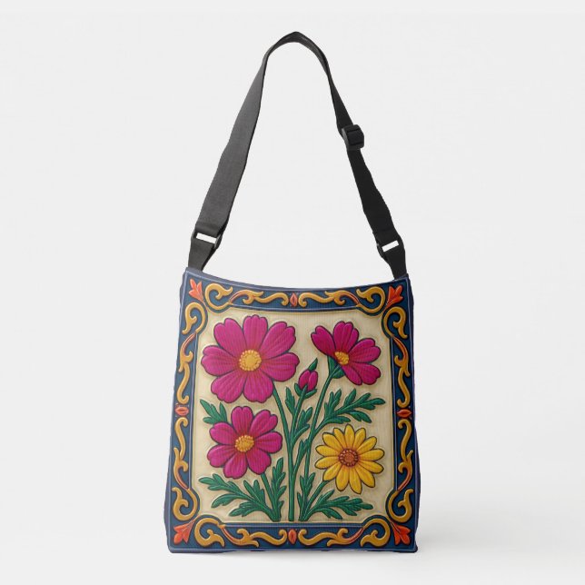 Bolsa Ajustável Arte Folclórica Bordada (Frente)
