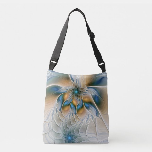 Bolsa Ajustável Arte Fractal, Abstrato Fantasia, Com Azul (Frente)