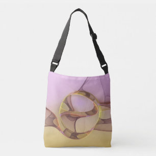 Bolsa Ajustável Arte Fractal Dourada Rosa Moderna Abstrata