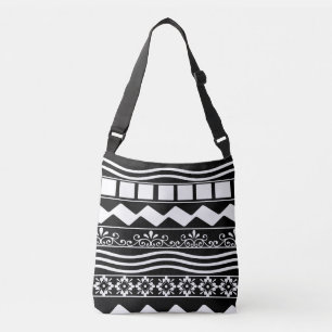 Bolsa Ajustável Arte geométrica abstrato a preto e branco