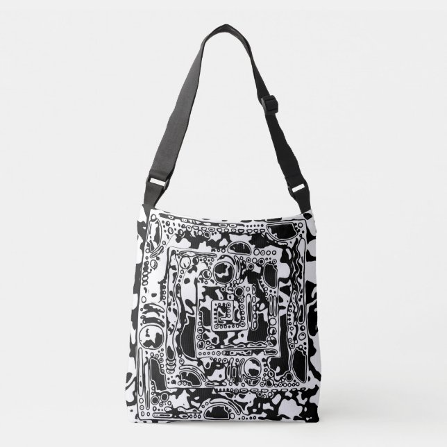Bolsa Ajustável Arte Geométrica Preta E Branca 25 (Frente)