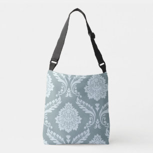 Bolsa Ajustável Arte Rococó Damask I Azul Ovo de Pato+Turquesa