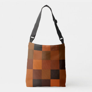 Bolsa Ajustável Artístico Soft Quente Xadrez Retro Marrom Preto