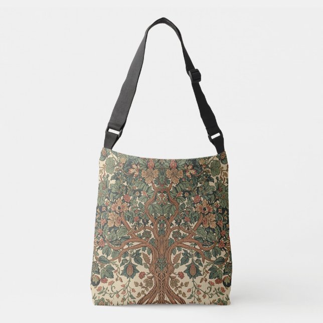 Bolsa Ajustável Árvore da Vida de William Morris Vintage Pré-Rafae (Frente)