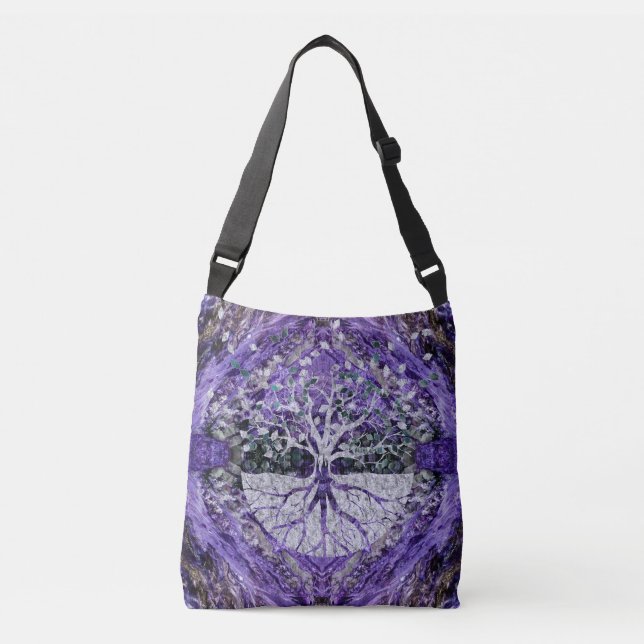 Bolsa Ajustável Árvore de vida de prata Yggdrasil em Geode (Frente)