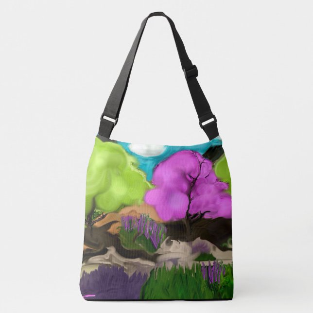 Bolsa Ajustável Árvores de Algodão Doce Arte Abstrata (Frente)